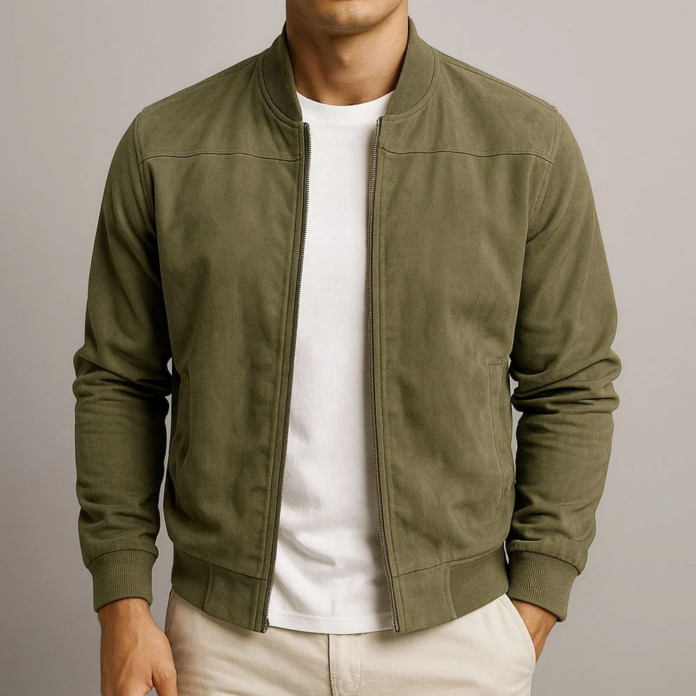 Ethan™ | Italian Suede Bomber Jacket