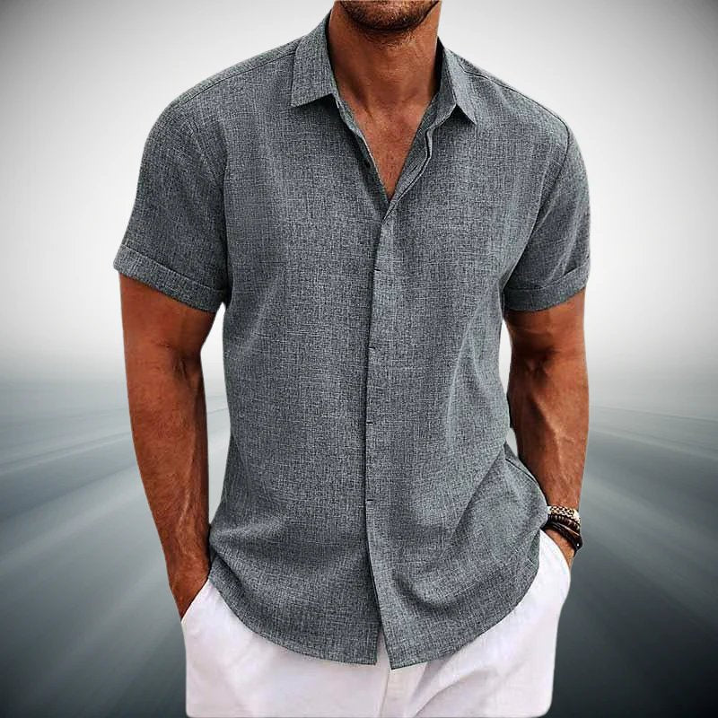 Caleb™ | Button-Front Spread Collar Lightweight Shirt