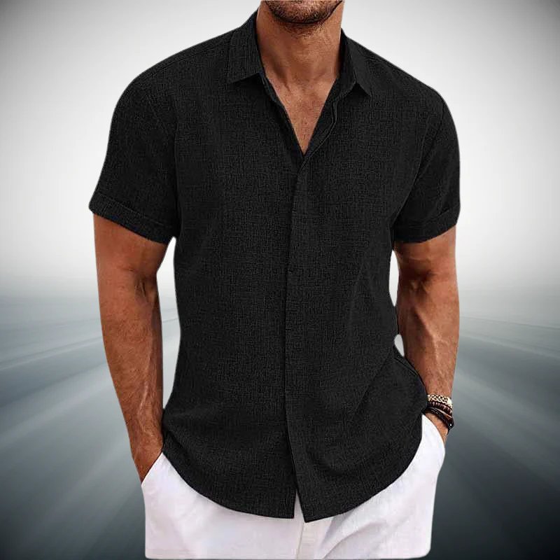 Caleb™ | Button-Front Spread Collar Lightweight Shirt