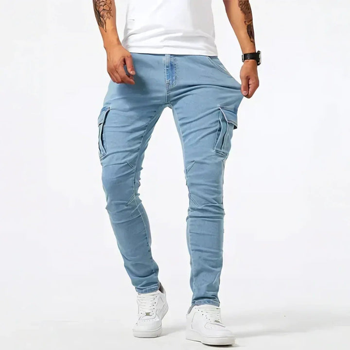 Theo™ | Stretch Denim Cargo Jeans with Multi-Pocket