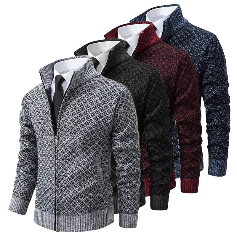 Leah™ | Waffle-Textured Zip-Up Cardigan