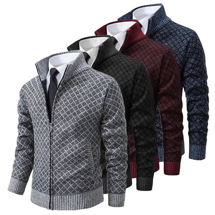 Leah™ | Waffle-Textured Zip-Up Cardigan