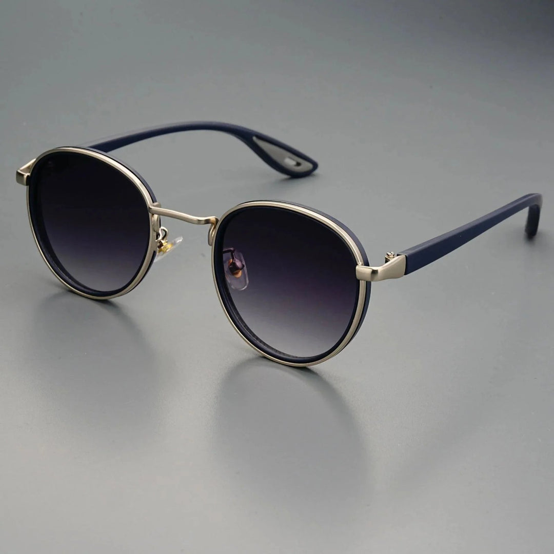 Nora™ | UV400 Retro Round Metal-Acetate Sunglasses