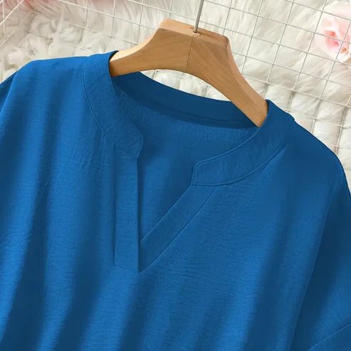 Dahlia™ | Lightweight V-Neck Blouse with Side Slits