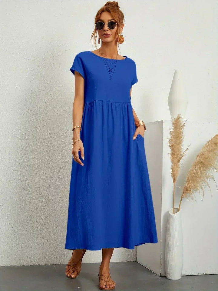 Mavis™ | Flowing V-Neck Midi Dress 