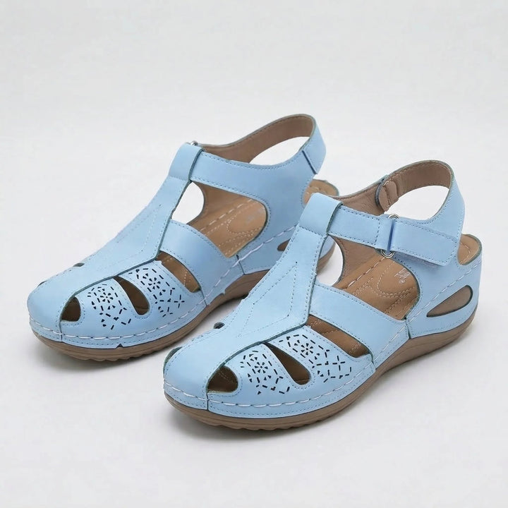 Christina™ | Perforated Comfort Sandals with Ankle Strap