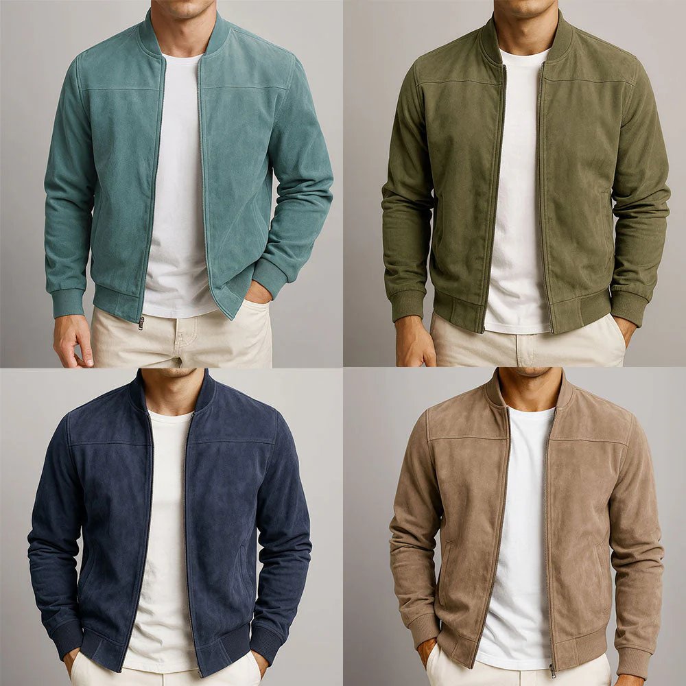 Ethan™ | Italian Suede Bomber Jacket
