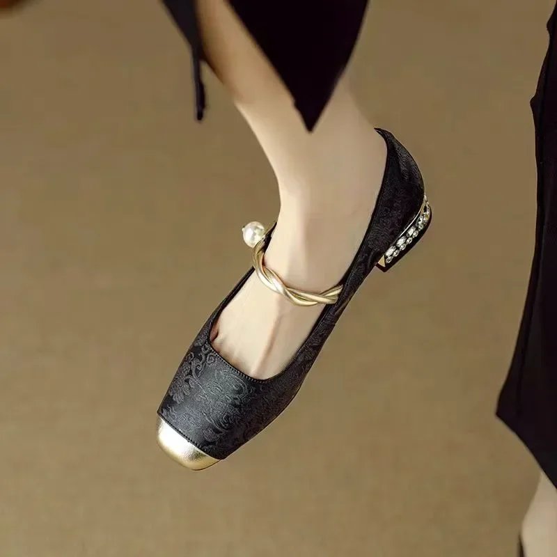Adeline™ | Embossed Flats with Metallic Hardware