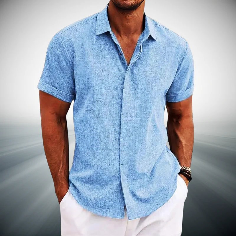 Caleb™ | Button-Front Spread Collar Lightweight Shirt