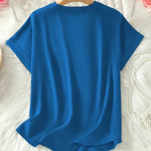 Dahlia™ | Lightweight V-Neck Blouse with Side Slits