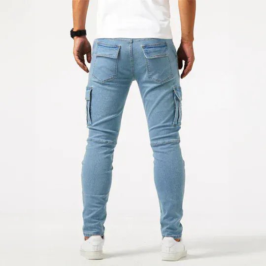 Theo™ | Stretch Denim Cargo Jeans with Multi-Pocket