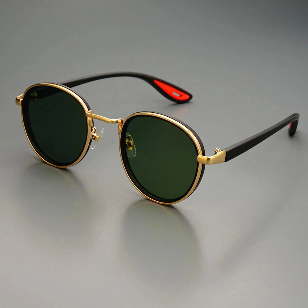Nora™ | UV400 Retro Round Metal-Acetate Sunglasses
