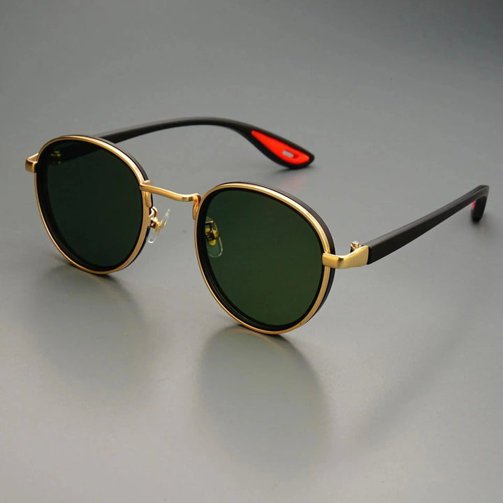 Nora™ | UV400 Retro Round Metal-Acetate Sunglasses
