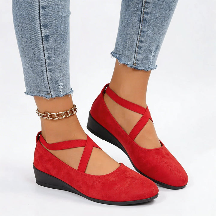 Eliza™ | Crisscross Strap Orthopedic Ballet Flats