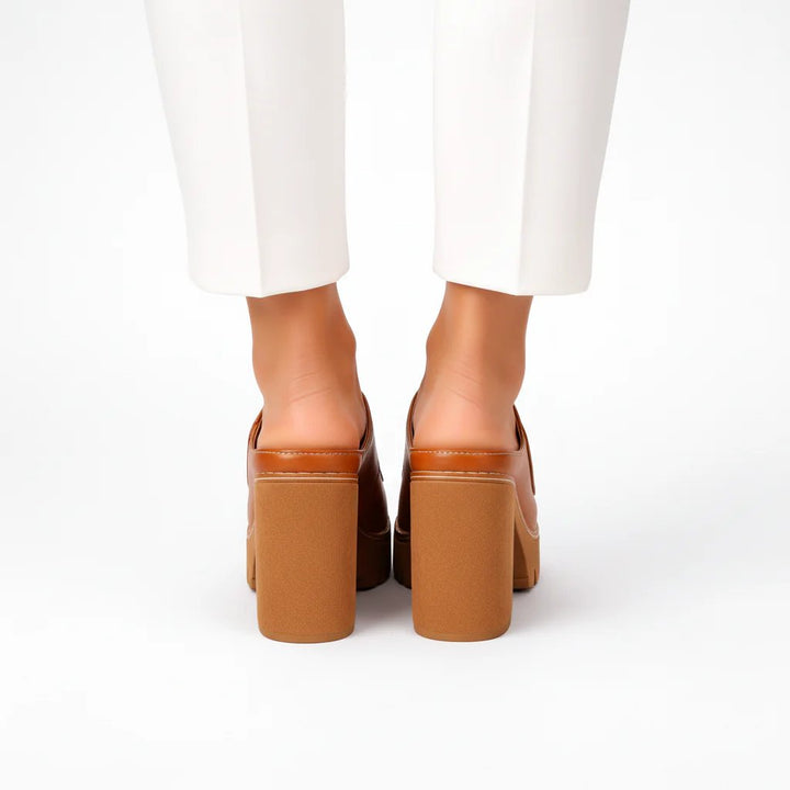 Anna™ | Wide Base Platform Strap-On Heels