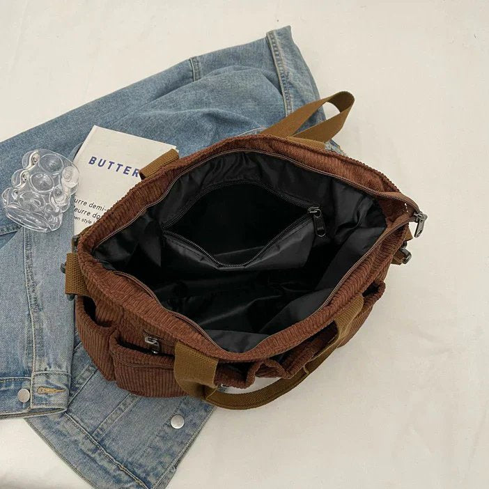 Sloane™ | Corduroy Tote Bag with Functional Pockets