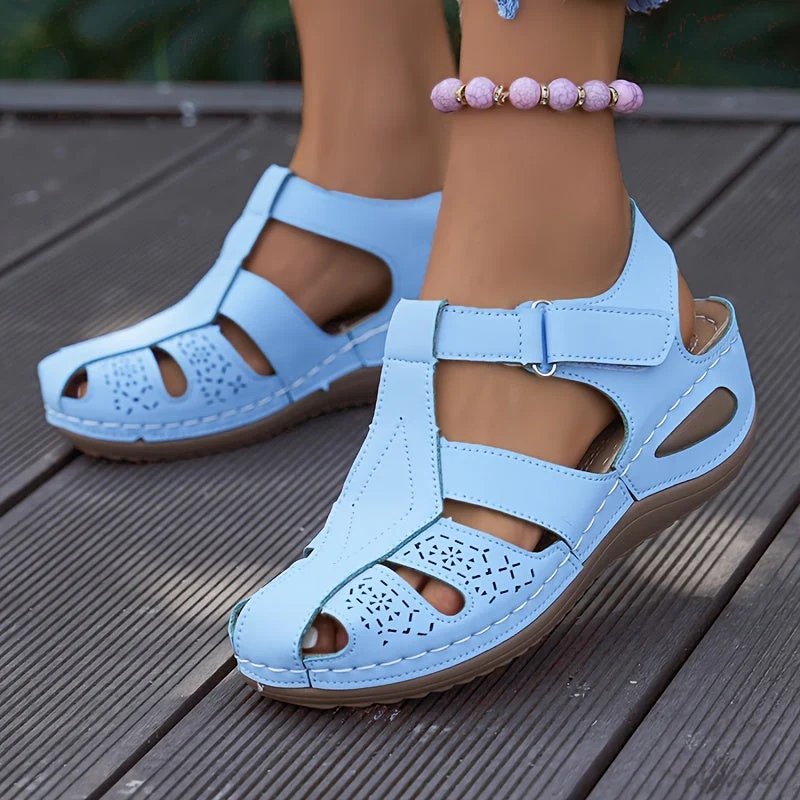 Christina™ | Perforated Comfort Sandals with Ankle Strap