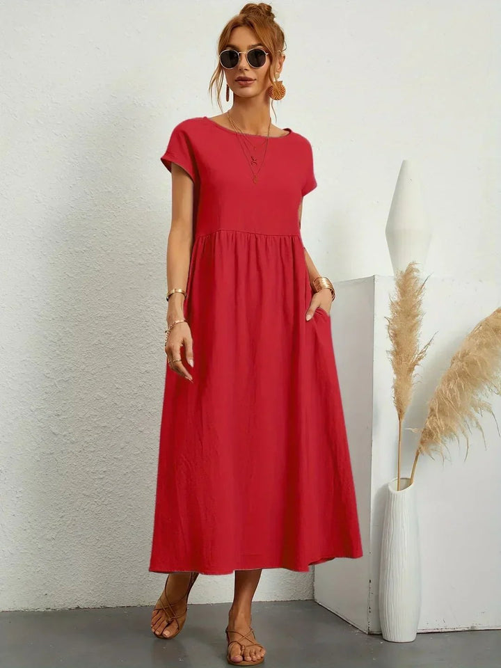 Mavis™ | Flowing V-Neck Midi Dress 