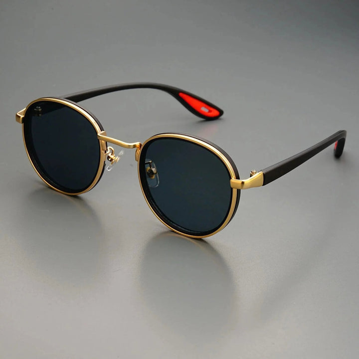 Nora™ | UV400 Retro Round Metal-Acetate Sunglasses