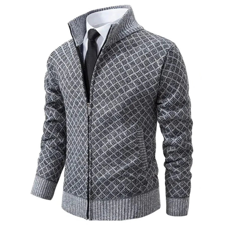 Leah™ | Waffle-Textured Zip-Up Cardigan