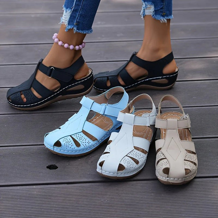 Christina™ | Perforated Comfort Sandals with Ankle Strap