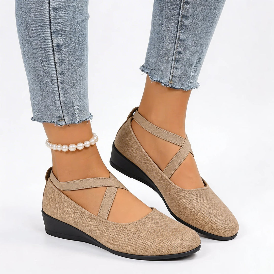 Eliza™ | Crisscross Strap Orthopedic Ballet Flats