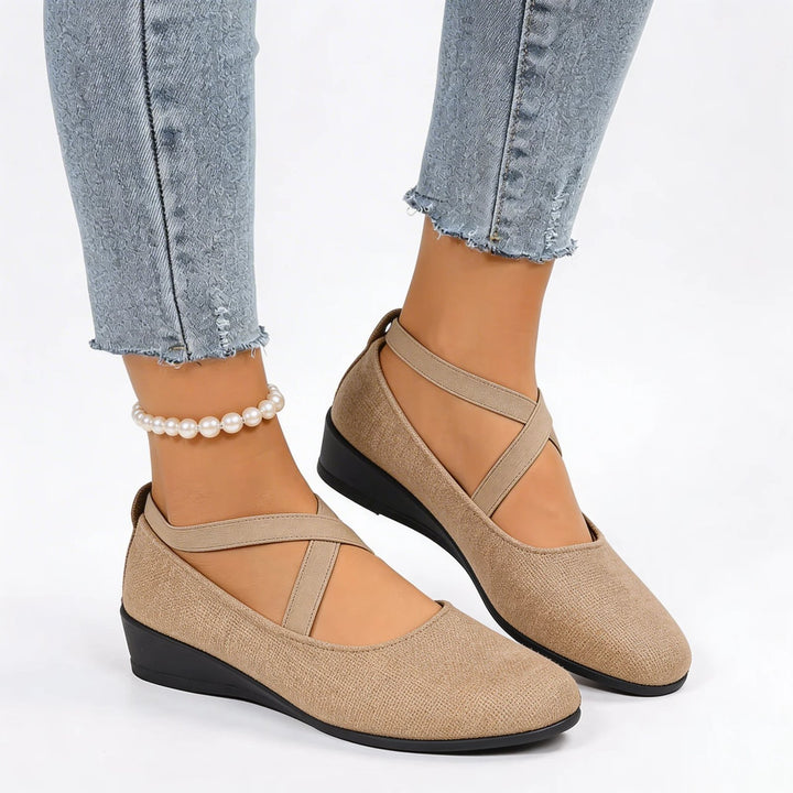 Eliza™ | Crisscross Strap Orthopedic Ballet Flats