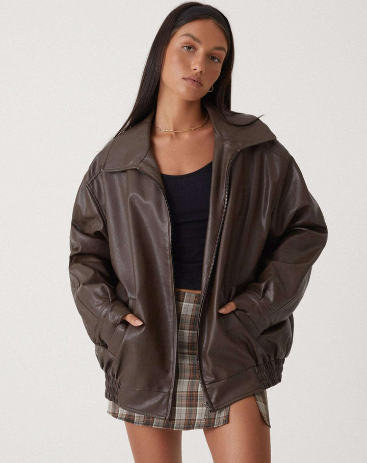 Ruby | Women’s Oversized Leather Bomber Jacket